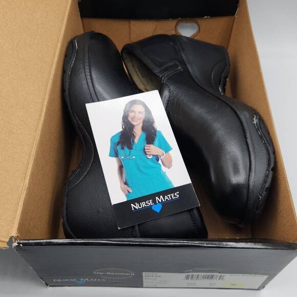 Nurse Mates Bryar Slip Resistant Clogs, Black, Women's 9.5 Nursing Pillowtop - Picture 8 of 9